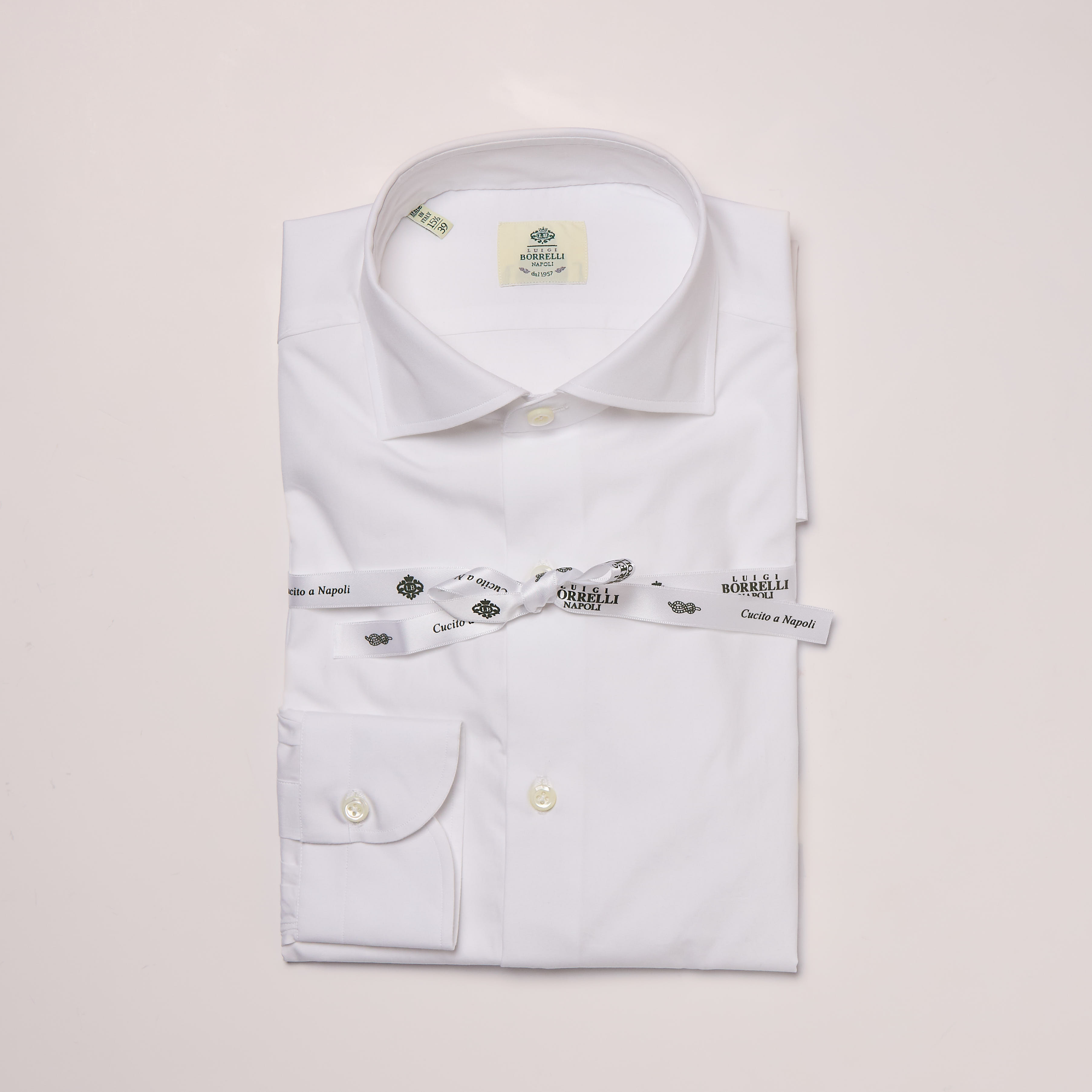 CAMICIA TWILL - BIANCO - LUIGI BORRELLI - NAPOLI - Luigi Borrelli